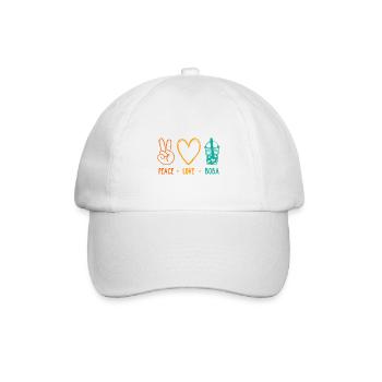 Peace Love Boba Graphic Tea Lover Tea Drinker Bubb - Baseballkappe - Weiß/Weiß - Vorne