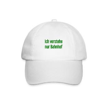 Ich verstehe nur Bahnhof - Baseballkappe - Weiß/Weiß - Vorne