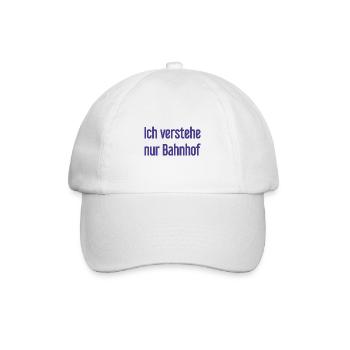 Ich verstehe nur Bahnhof - Baseballkappe - Weiß/Weiß - Vorne