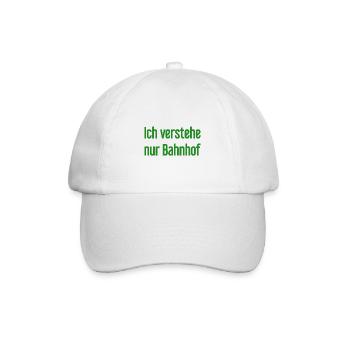 Ich verstehe nur Bahnhof - Baseballkappe - Weiß/Weiß - Vorne