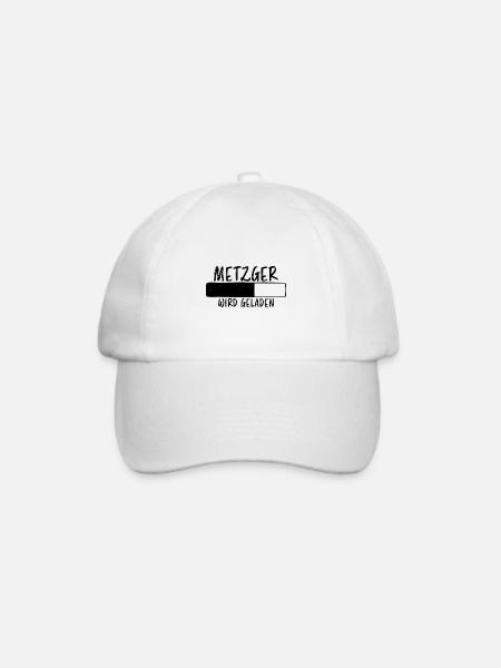 Metzger Spruch Fleischer Lustiges Metzger Geschenk - Baseballkappe - Weiß/Weiß