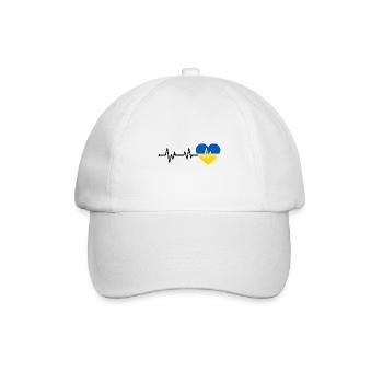 Heartbeat Ukraine - Baseballkappe - Weiß/Weiß - Vorne