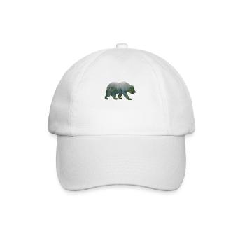 Bär Silhouette Natur Braunbär Jäger Jagd Design - Baseballkappe - Weiß/Weiß - Vorne