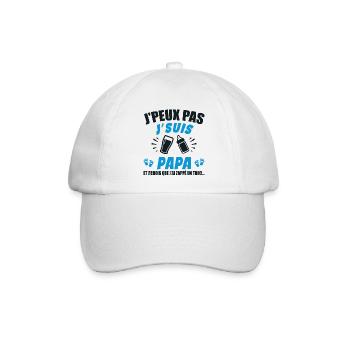 Ich kann nicht, ich bin Papa (Windel) - Baseballkappe - Weiß/Weiß - Vorne