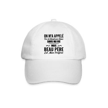 Genannt aber Schwiegervater, Schwiegervater Geschenk - Baseballkappe - Weiß/Weiß - Vorne