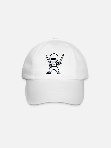 Doppelschwert-Ninja - Baseballkappe - Weiß/Weiß