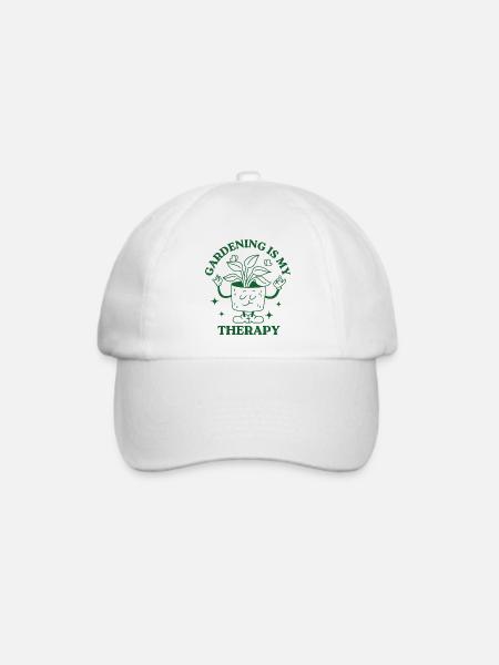 Gartenarbeit ist meine Therapie - Baseballkappe - Weiß/Weiß
