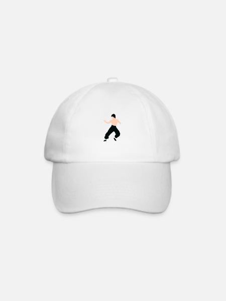 Bruce lee Kampf Pose - Baseballkappe - Weiß/Weiß