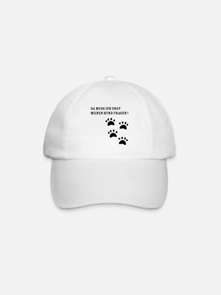 Hundepfoten Tee Geschenkidee - Baseballkappe - Weiß/Weiß