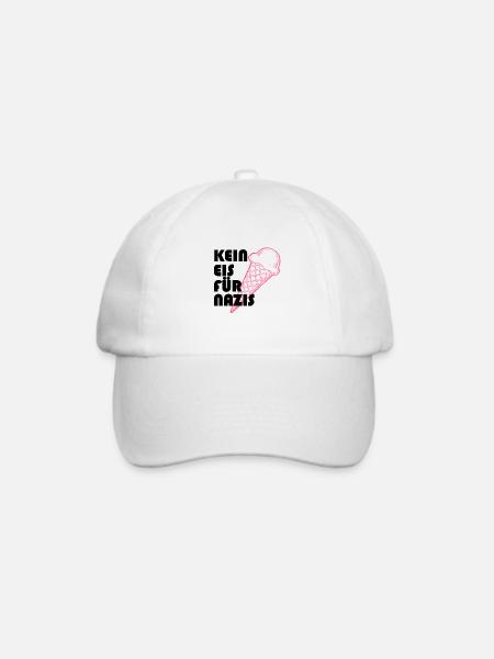 Kein Eis Für Nazis black - Baseballkappe - Weiß/Weiß
