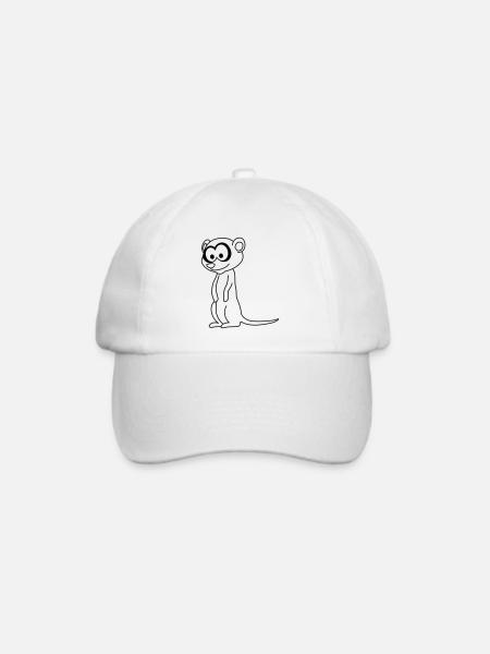 Erdmännchen Comic Tier - Baseballkappe - Weiß/Weiß