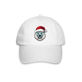 Eisbär Porträt Weihnachten Polar bär - Baseballkappe - Weiß/Weiß - Vorne