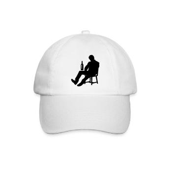 Besoffener Mann Saufen Drunk - Baseballkappe - Weiß/Weiß - Vorne