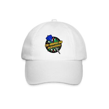 Dart 180! Dartfans - Dartspieler - Darts Geschenke - Baseballkappe - Weiß/Weiß - Vorne