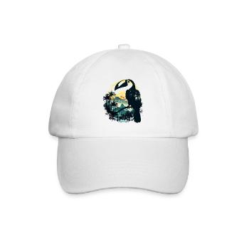 Tukan Vogel Urwald - Baseballkappe - Weiß/Weiß - Vorne