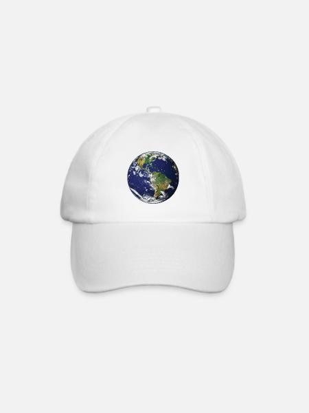 Planet Erde - Baseballkappe - Weiß/Weiß