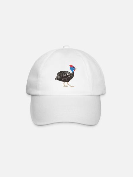 Perlhuhn - Baseballkappe - Weiß/Weiß
