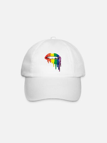 LGBTI Lippen - Baseballkappe - Weiß/Weiß