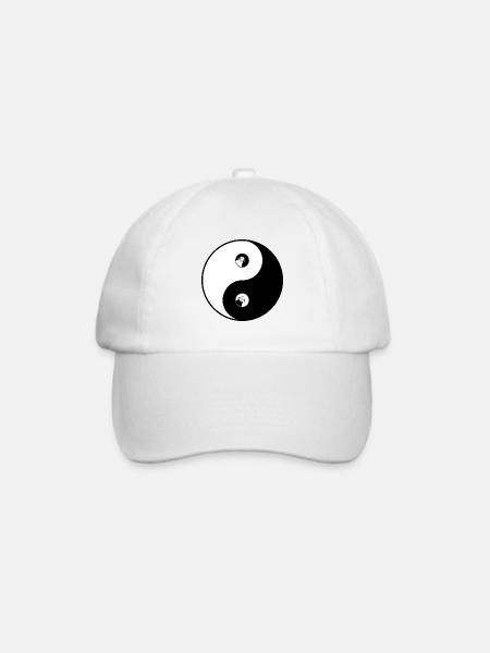 lustiges Yin Yang - Baseballkappe - Weiß/Weiß
