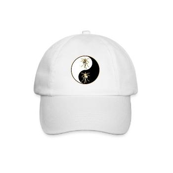 Schamane tanzt in Yin Yang - Baseballkappe - Weiß/Weiß - Vorne