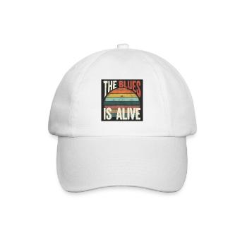 Der Blues lebt vintage Bluesdesign - Baseballkappe - Weiß/Weiß - Vorne