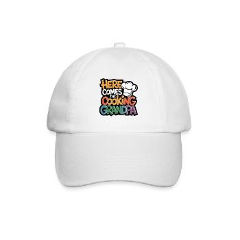 Hier kommt der kochende Opa - Baseballkappe - Weiß/Weiß - Vorne