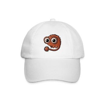 Kleines lustiges Fantasiemonster mit großen Augen - Baseballkappe - Weiß/Weiß - Vorne