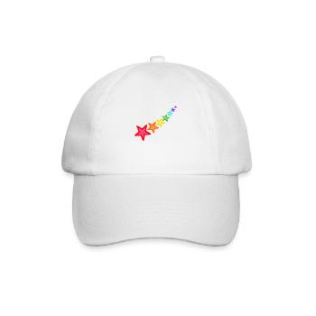 bunte Sterne in Regenbogen Farben - Baseballkappe - Weiß/Weiß - Vorne