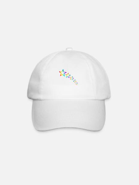 Stern bunte Sterne Regenbogen Farbverlauf - Baseballkappe - Weiß/Weiß