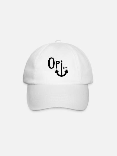 Opitän | Opa ist der Kapitän - Baseballkappe - Weiß/Weiß