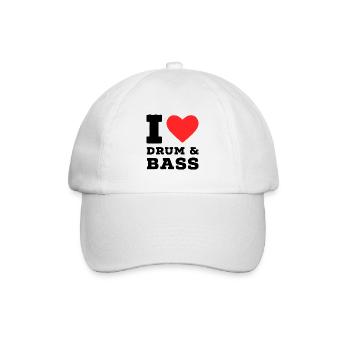 Ich liebe Drum and Bass - Baseballkappe - Weiß/Weiß - Vorne