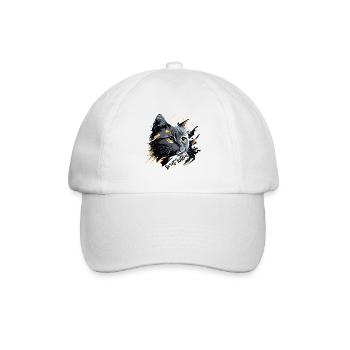 graues Kätzchen, Katze - Baseballkappe - Weiß/Weiß - Vorne