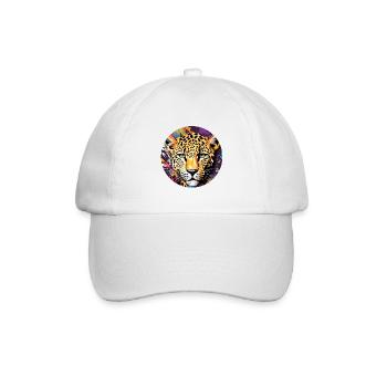 Leopard / Gepard / Tier / Animal Print / Muster - Baseballkappe - Weiß/Weiß - Vorne