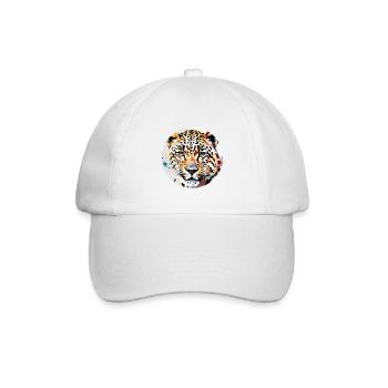 Leopard / Gepard / Tier / Animal Print / Muster - Baseballkappe - Weiß/Weiß - Vorne