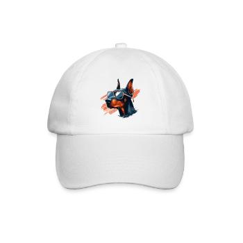 Dobermann Der Leibwächter - Baseballkappe - Weiß/Weiß - Vorne