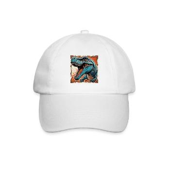 Dinosaurier / Tier / Urzeit / Reptil / Jungs - Baseballkappe - Weiß/Weiß - Vorne