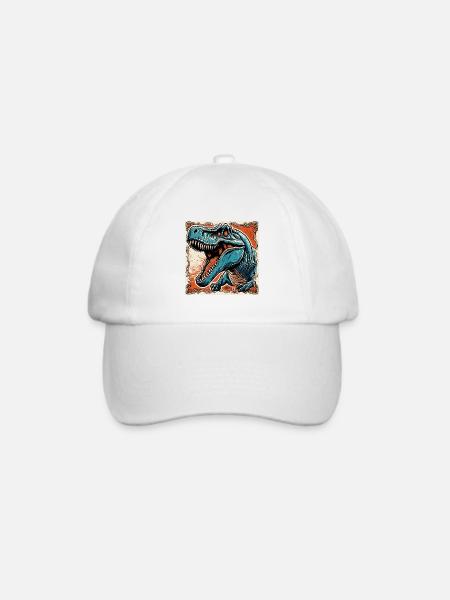 Dinosaurier / Tier / Urzeit / Reptil / Jungs - Baseballkappe - Weiß/Weiß