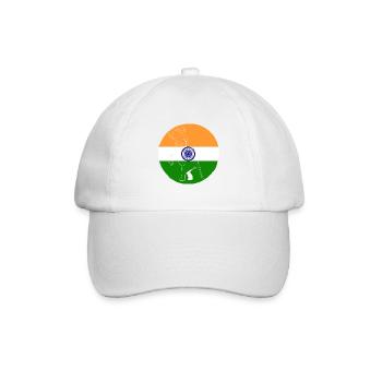 Indien Inder Hindu Stolz Flagge Land I Geschenk - Baseballkappe - Weiß/Weiß - Vorne