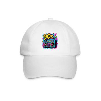 Boombox der 90er - Baseballkappe - Weiß/Weiß - Vorne