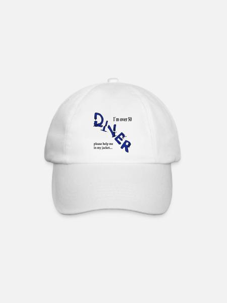 I´m over 50 Diver please help me in my jacket - Baseballkappe - Weiß/Weiß