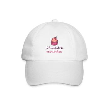 Valentinstag Ich will dich vernaschen Liebe Muffin - Baseballkappe - Weiß/Weiß - Vorne