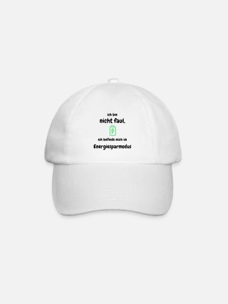 nicht faul, Energiesparmodus - Baseballkappe - Weiß/Weiß