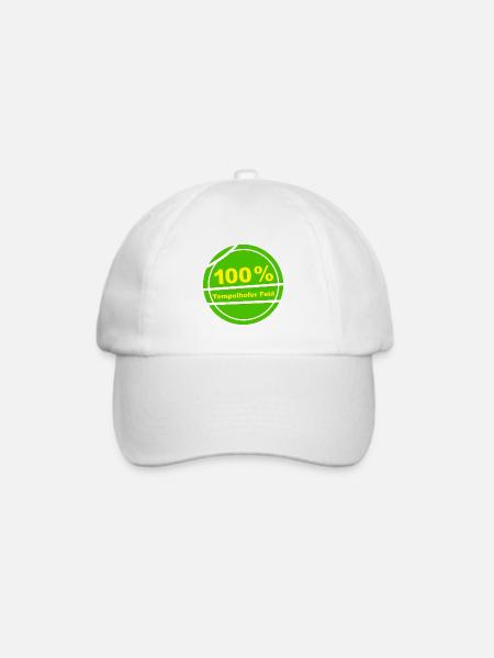 100% Tempelhofer Feld - Baseballkappe - Weiß/Weiß