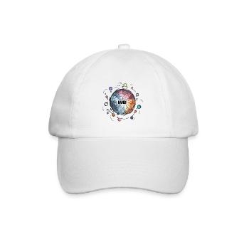 Bunter Urknall mit Planeten - Bang! - Baseballkappe - Weiß/Weiß - Vorne