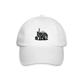 Traktor / Landwirtschaft / Bauer / Feldarbeit - Baseballkappe - Weiß/Weiß - Vorne