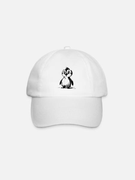 Pinguin Cartoon Pinguine Zeichnung Style - Baseballkappe - Weiß/Weiß