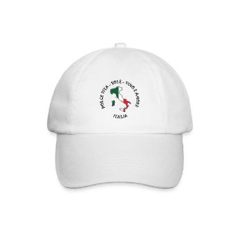 Amore Vino und Sole in Italien. - Baseballkappe - Weiß/Weiß - Vorne