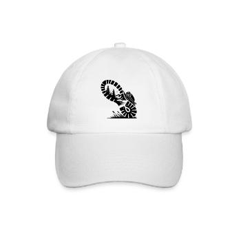 Wanderschuh mit Wald Profil für Wanderer - Baseballkappe - Weiß/Weiß - Vorne
