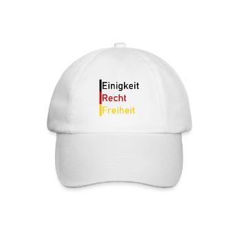 Einigkeit Recht Freiheit - Baseballkappe - Weiß/Weiß - Vorne