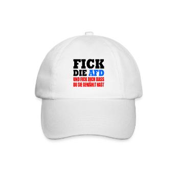 fick die afd - Baseballkappe - Weiß/Weiß - Vorne